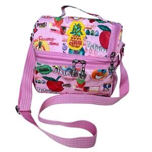 Vintage OILILY Print Division Lunchbox Bag Pink Snack Print Y2K Kawaii Crossbody